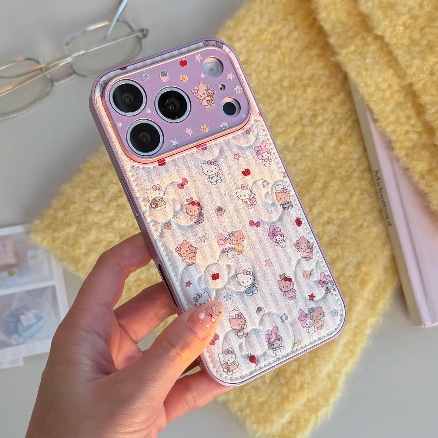 Cute Melody KT Leather Cartoon Phone Case for iPhone 14–17 Pro Max Series