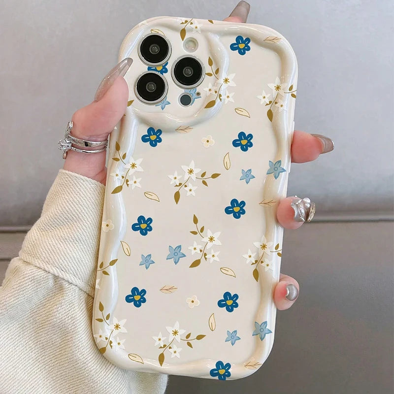 Floral Shockproof Soft Bumper Case for iPhone 7–17 Pro Max Series
