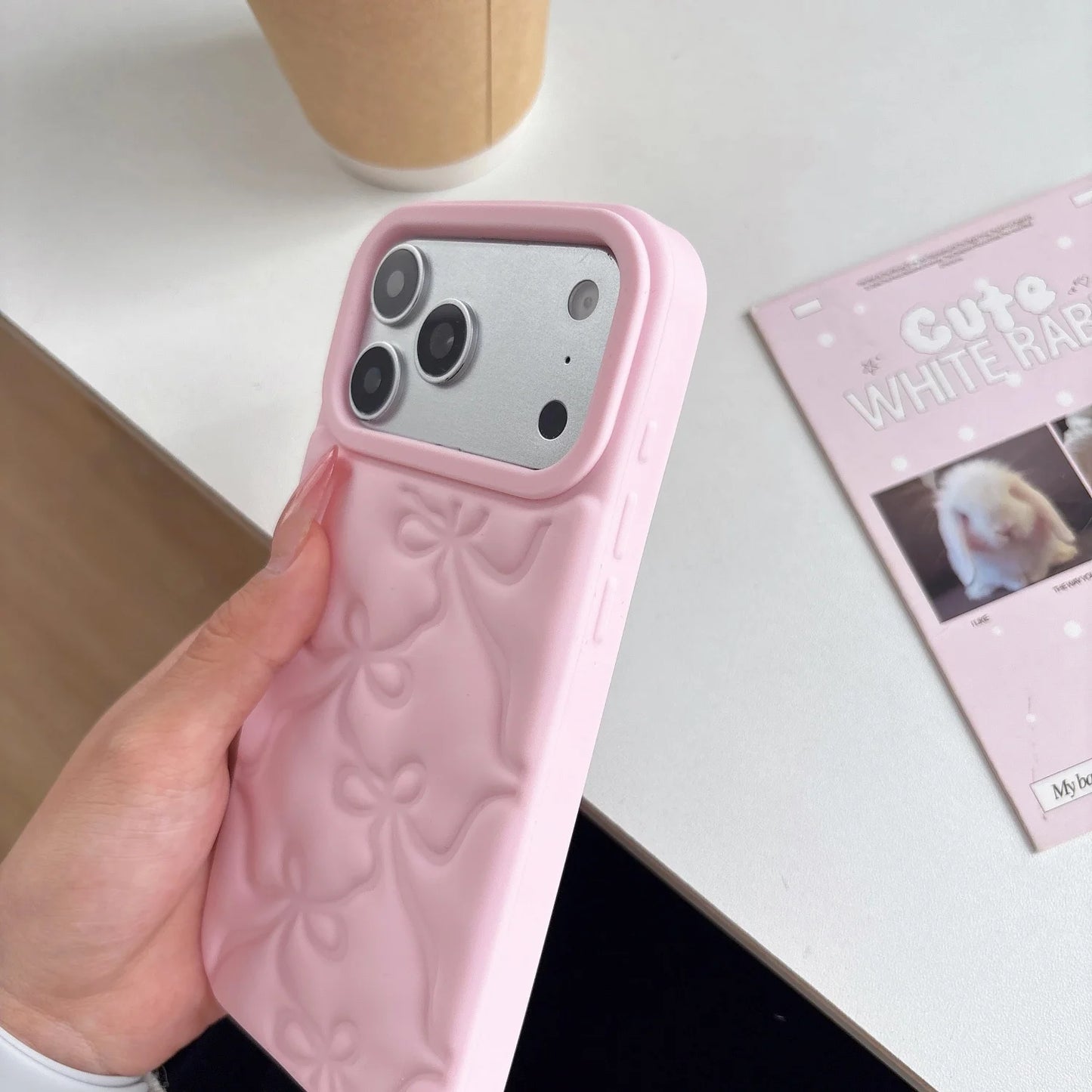 Cute 3D Bow Silicone Shockproof Phone Case for iPhone 13–17 Pro Max Series