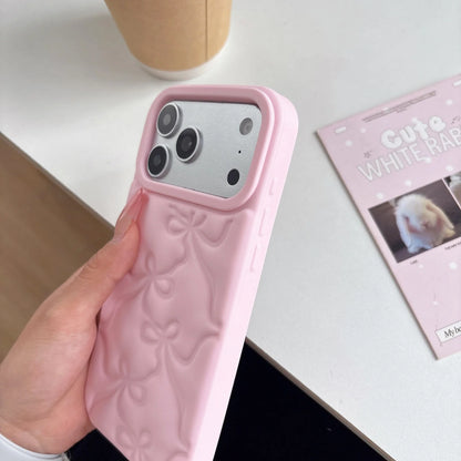 Cute 3D Bow Silicone Shockproof Phone Case for iPhone 13–17 Pro Max Series