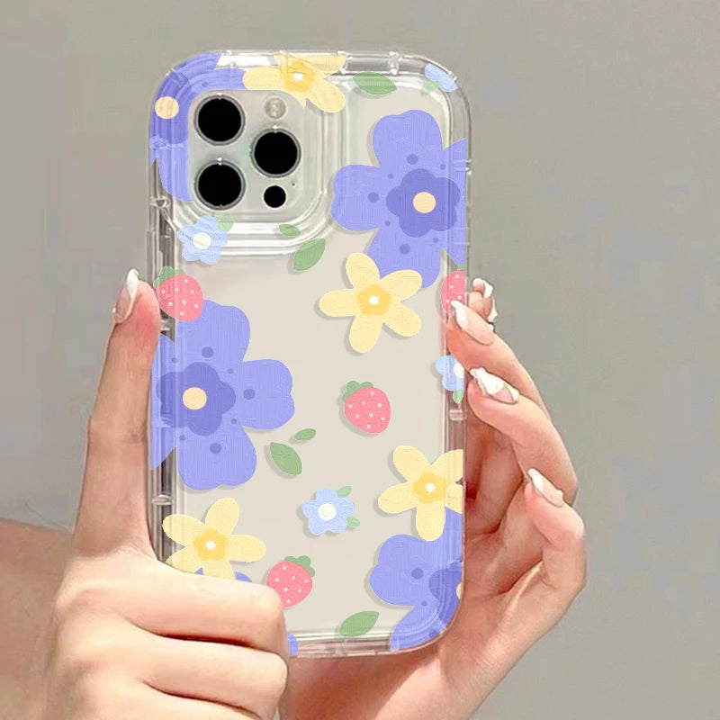 Clear Love Heart Shockproof Silicone Case for iPhone 11–17 Pro Max Series