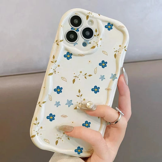 Floral Shockproof Soft Bumper Case for iPhone 7–17 Pro Max Series