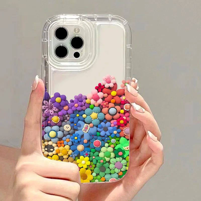 Clear Love Heart Shockproof Silicone Case for iPhone 11–17 Pro Max Series