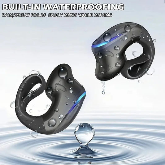 Bluetooth bone conduction single-ear headset with waterproof design, ideal for active lifestyles.