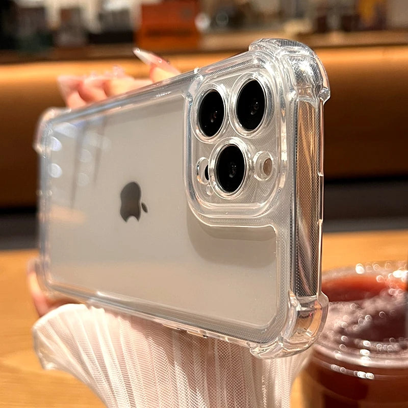 Luxury Clear Shockproof Bumper Case for iPhone 7–17 Series
