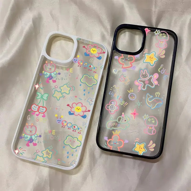 Cute Colorful Cartoon Phone Case for iPhone 7–17 Pro Max Series