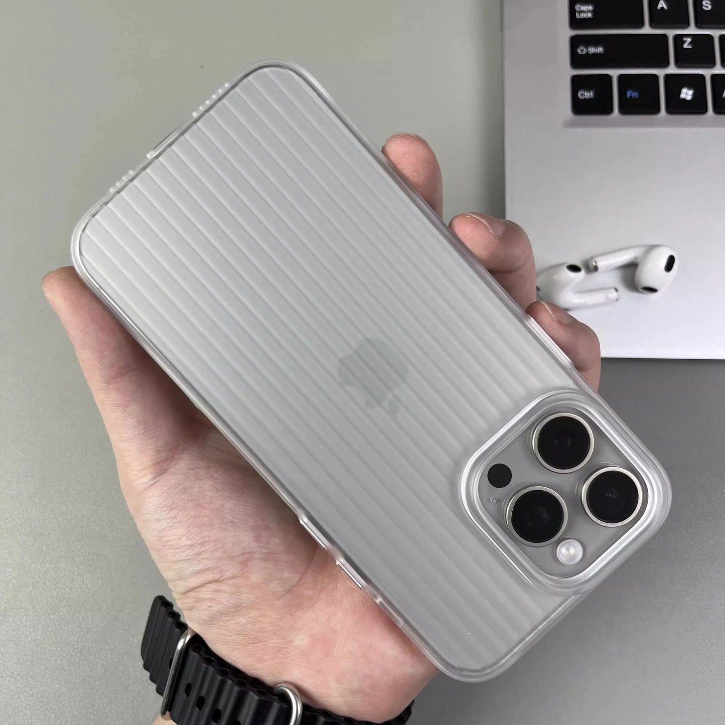 Luxury Wave Suitcase PC Phone Case for iPhone 11–17 Pro Max Series