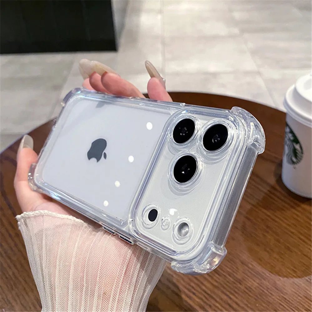 Luxury Clear Shockproof Bumper Case for iPhone 11–17 Pro Max Series
