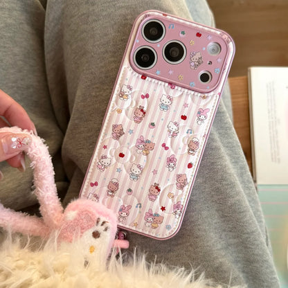 Cute Melody KT Leather Cartoon Phone Case for iPhone 14–17 Pro Max Series
