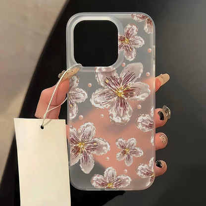 Matte Flower Clear Shockproof Silicone Case for iPhone 11–17 Pro Max Series
