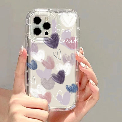 Clear Love Heart Shockproof Silicone Case for iPhone 11–17 Pro Max Series