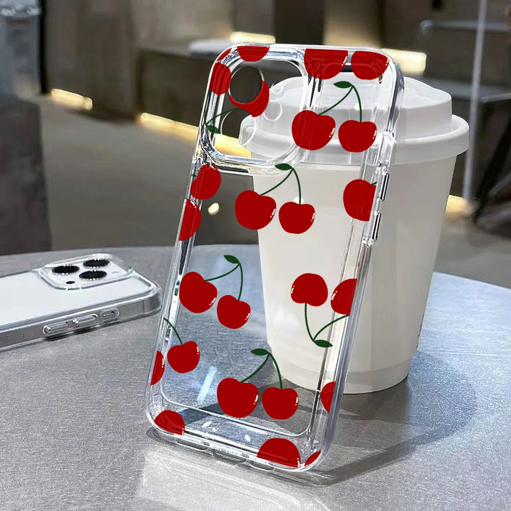 Flower Clear Shockproof Phone Case for iPhone 11–16 Pro Max Series