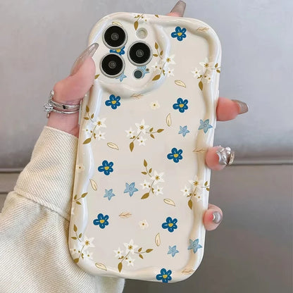 Floral Shockproof Soft Bumper Case for iPhone 7–17 Pro Max Series