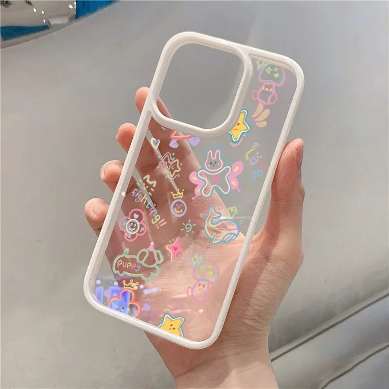 Cute Colorful Cartoon Phone Case for iPhone 7–17 Pro Max Series