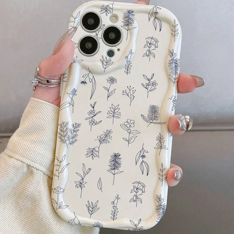 Floral Shockproof Soft Bumper Case for iPhone 7–17 Pro Max Series