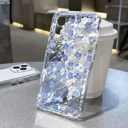 Flower Clear Shockproof Phone Case for iPhone 11–16 Pro Max Series