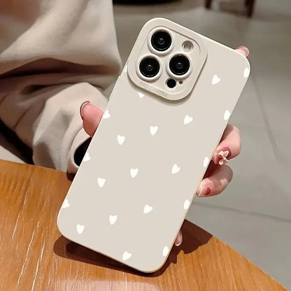 Cute Hearts Print Phone Case for iPhone 11–17 Pro Max Series
