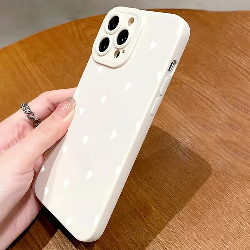 Cute Hearts Print Phone Case for iPhone 11–17 Pro Max Series