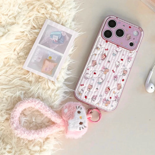 Cute Melody KT Leather Cartoon Phone Case for iPhone 14–17 Pro Max Series